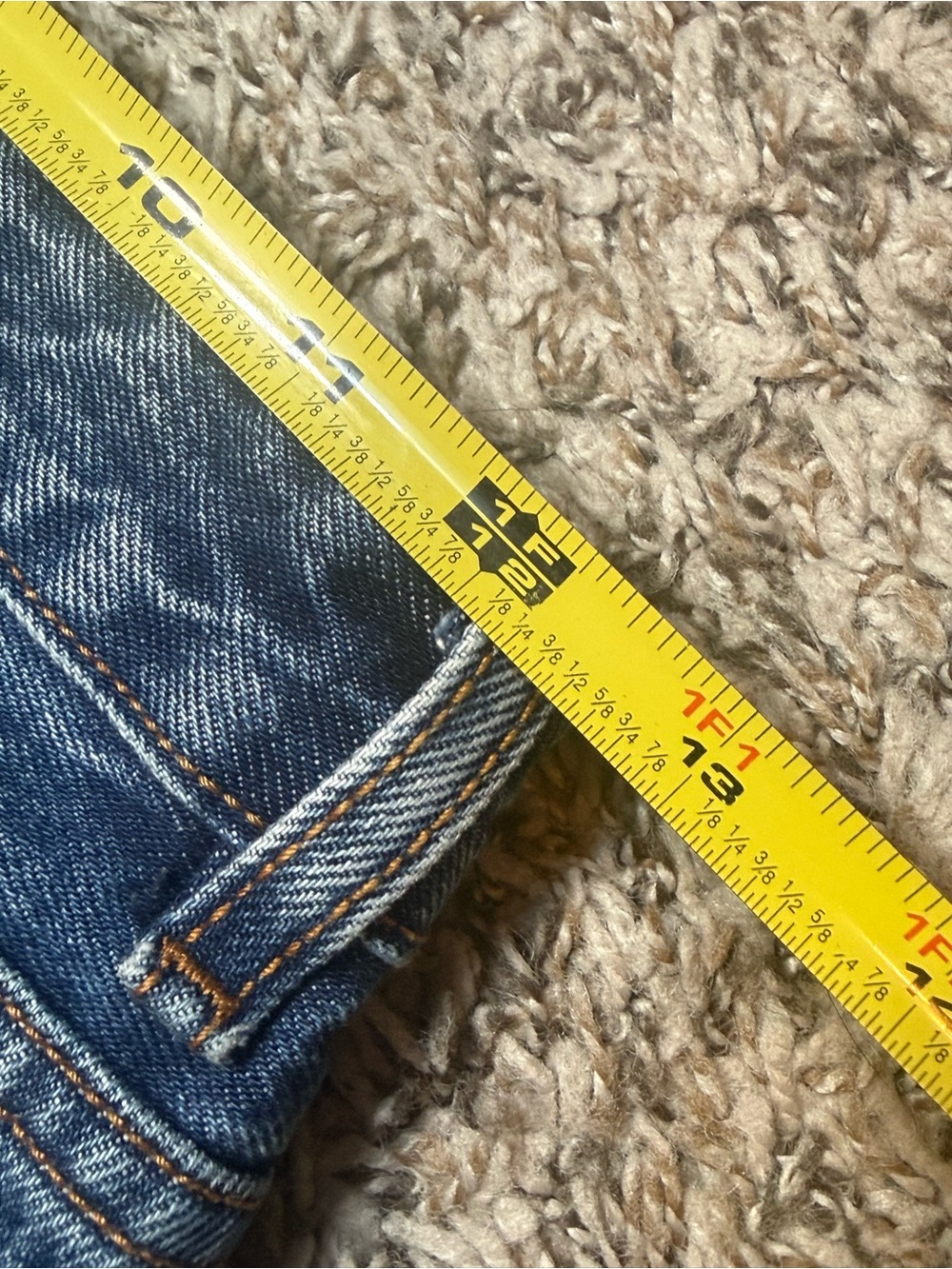 GANNI High Rise Cropped Wide Leg Jeans in Dark Indigo Blue F6016 - Picture 11 of 16